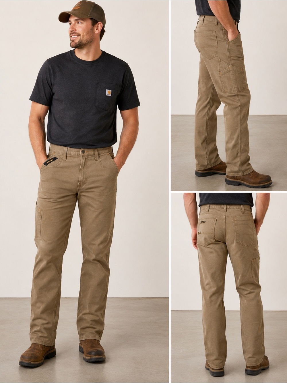 Ariat Rebar M4 Durastretch Made Tough Work Pants Field Khaki 34X34
